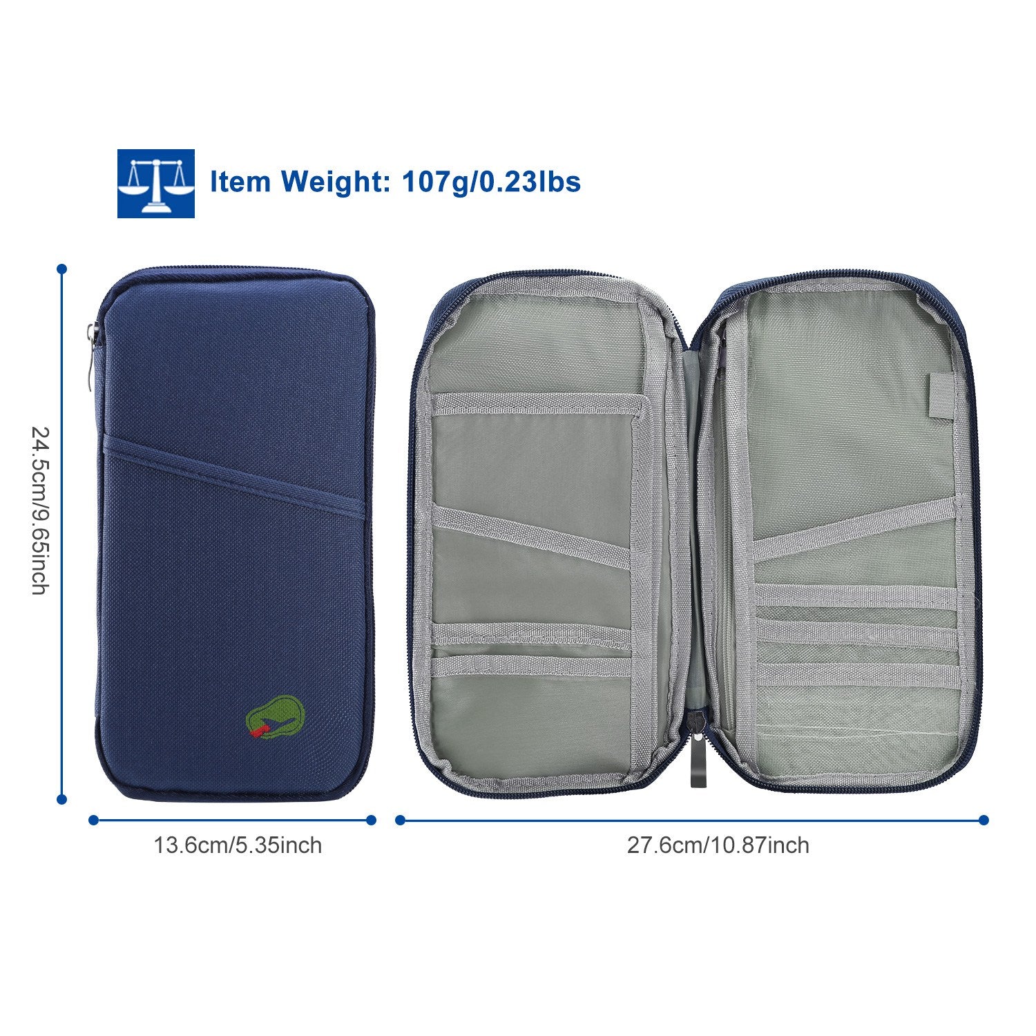 Travel Passport Wallet 12Cells Ticket ID Credit Card Holder Water Repellent