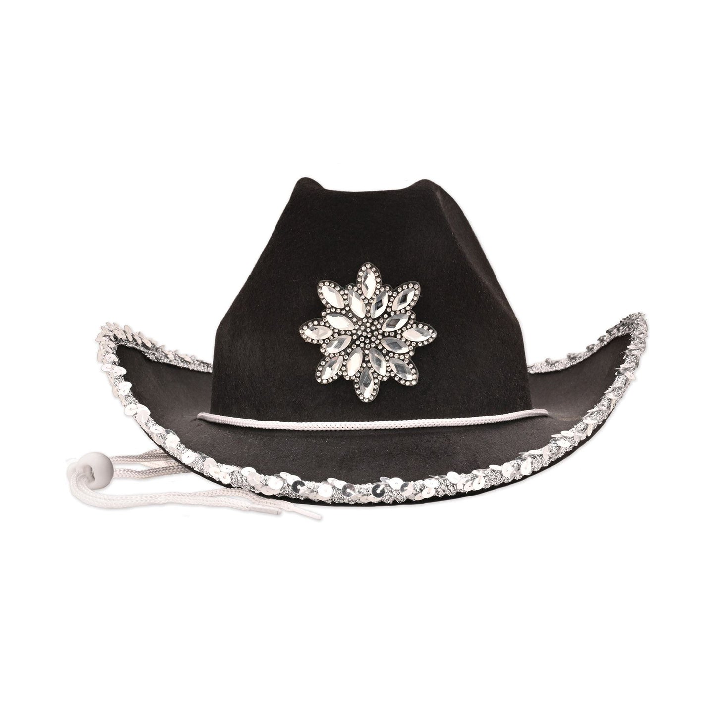 Beistle Black Felt Cowgirl Hat w/Gemstones - Western | Party Supply