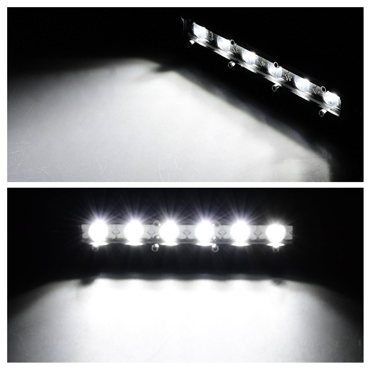 7" LED Light Bar Single Row Offroad Spot Lights 18W Ultra Slim Straight Work