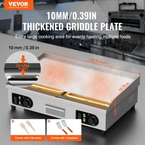 Commercial Electric Griddle 4400W Countertop Flat Top Grill 122?-572 ? Adjus