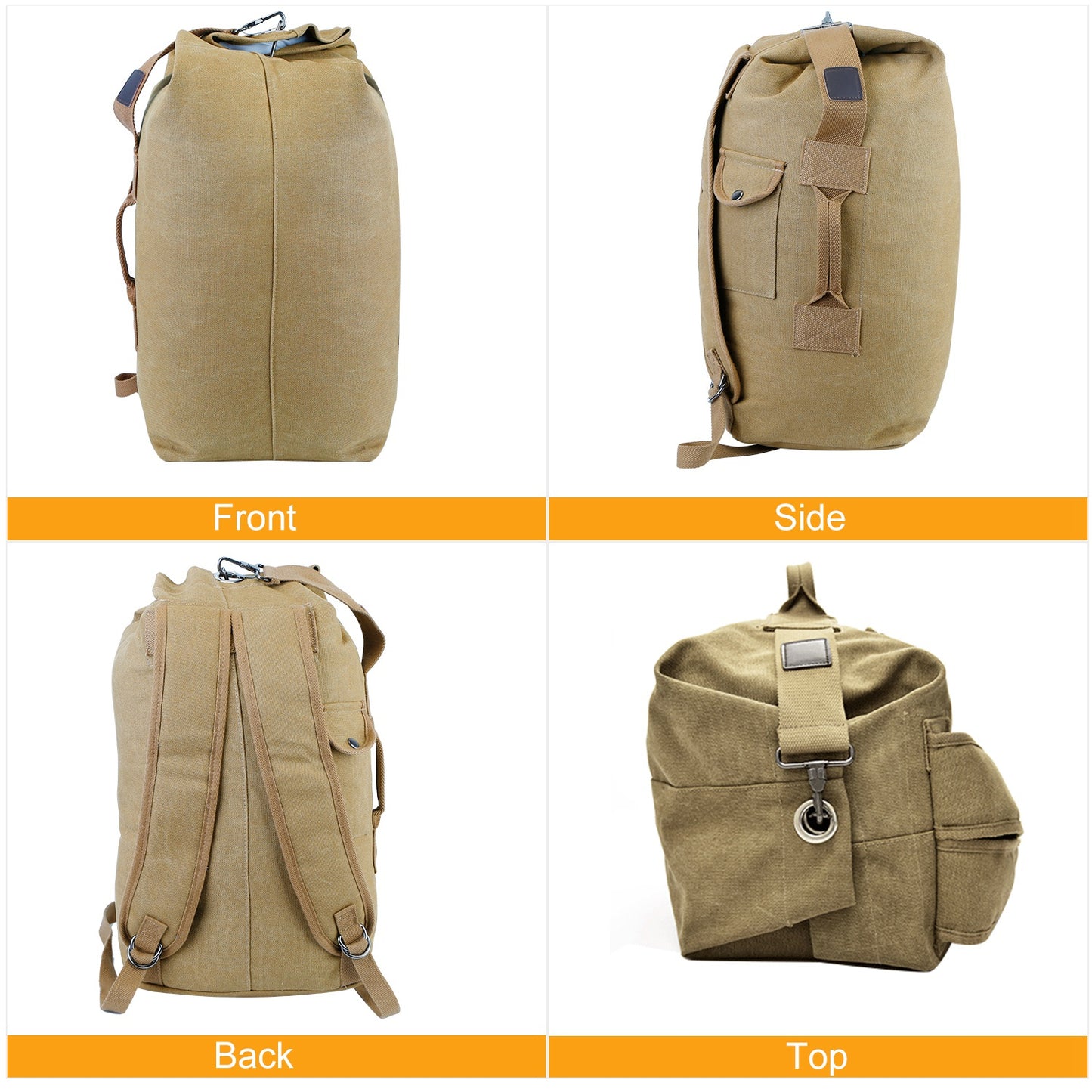 Canvas Backpack Outdoors 25L Travel Laptop Bag Camping Hiking Tactical Military