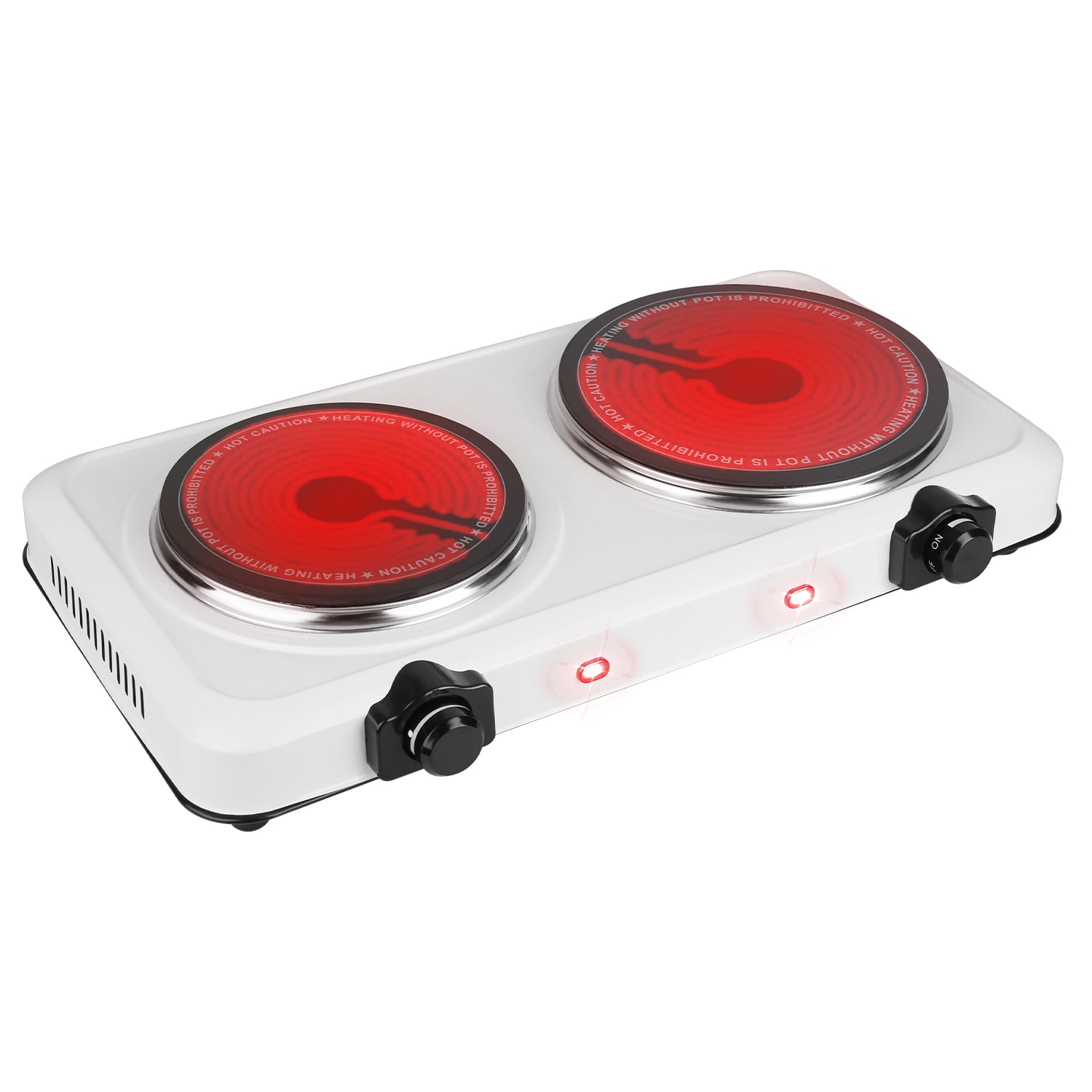 1800W Electric Infrared Dual Burner Portable Heating Hot Plate Stove Countertop