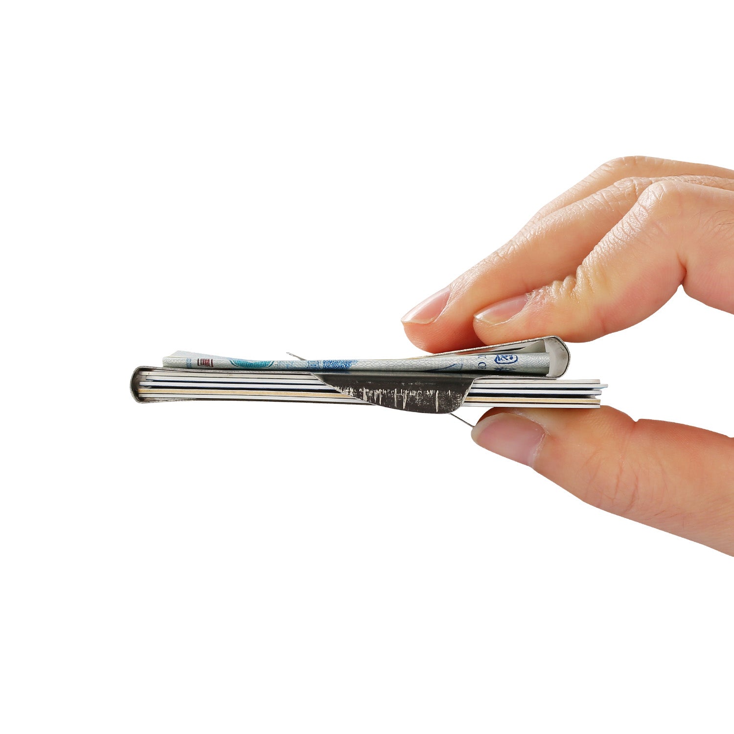 Slim Clip Double Sided Money Clip Credit Card Holder Wallet Stainless Steel