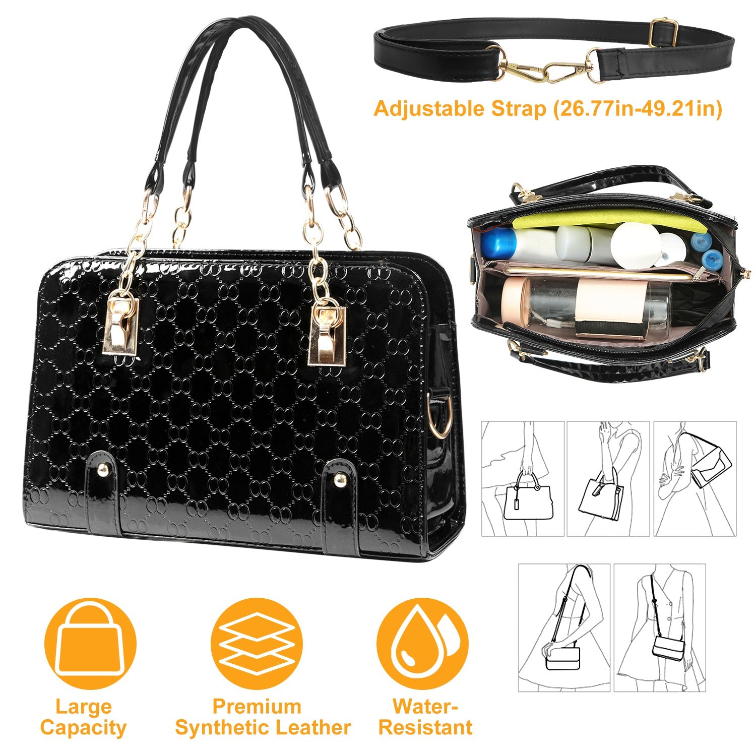 Women s Fashion Leather Handbag Lady Purses Tote Bags Shoulder Satchel