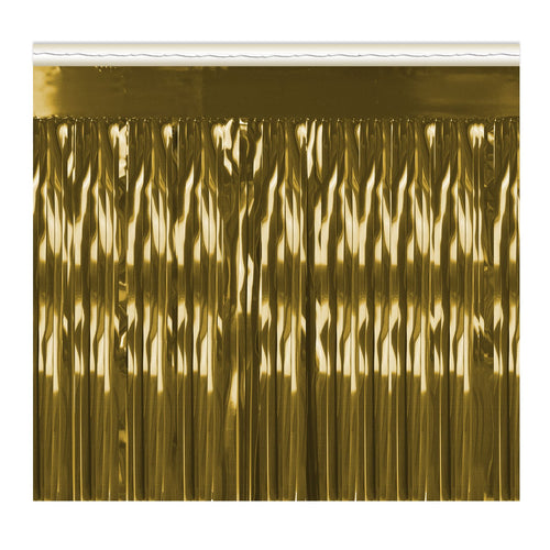 Beistle Gold 1-Ply Metallic Fringe Drape - General Occasion | Party Supply