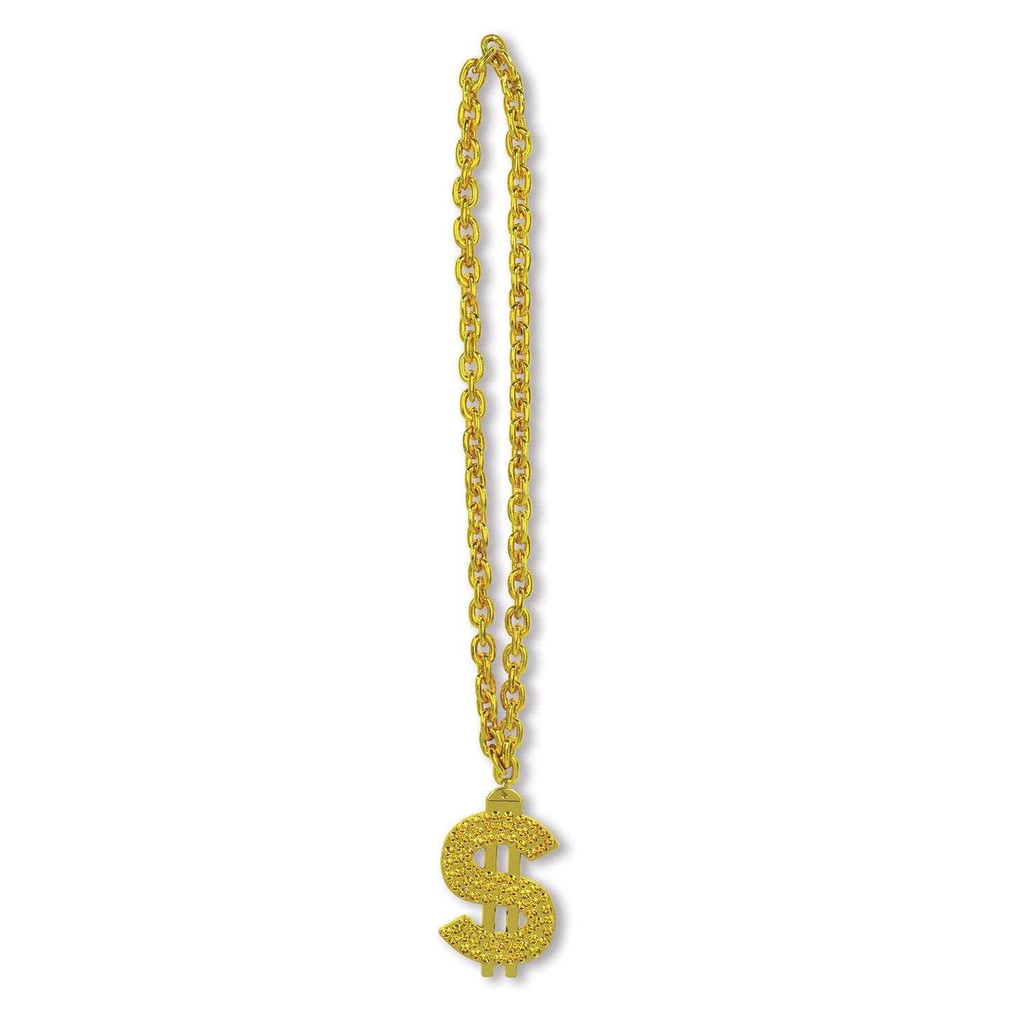 Beistle Gold Chain Beads with "$" Medallion - 80's | Party Supply | Decoration