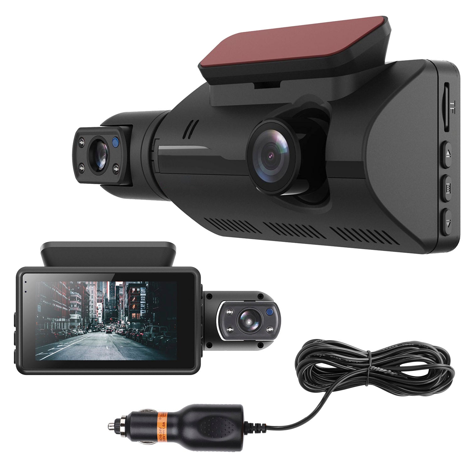 Dual Lens Car DVR Dash Cam Video Recorder 720P Front Inside Camera Loop