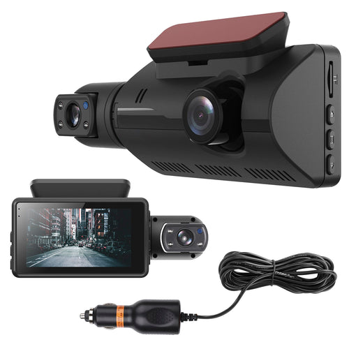 Dual Lens Car DVR Dash Cam Video Recorder 720P Front Inside Camera Loop