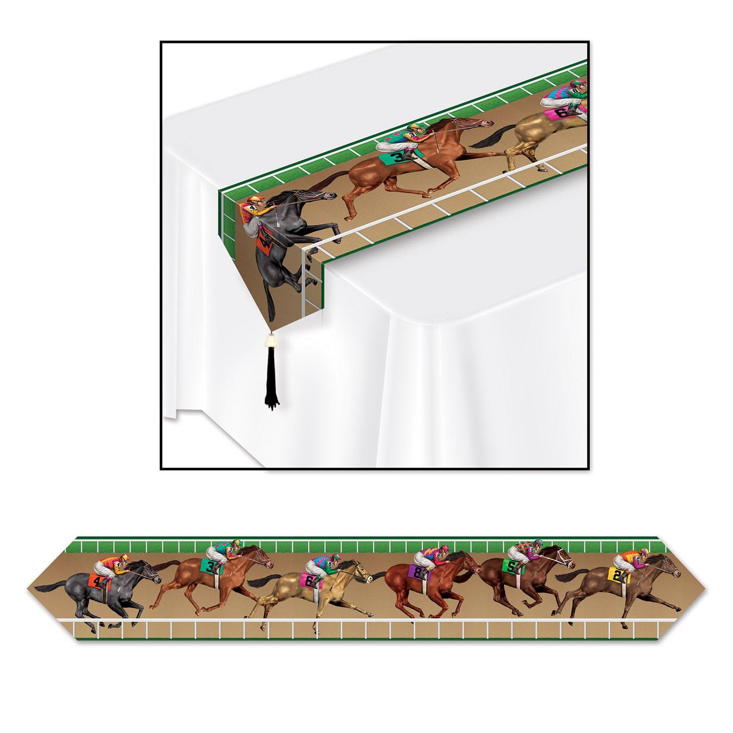 Beistle Printed Horse Racing Table Runner - Derby Day | Party Supply