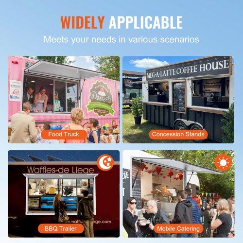 Concession Window 36"x24" Aluminum Alloy Food Truck Service Window with Awnin