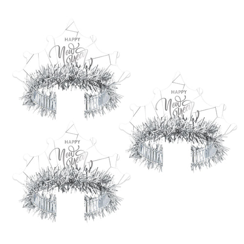 Beistle White New Year Silver Tiara - New Years | Party Supply | Decoration