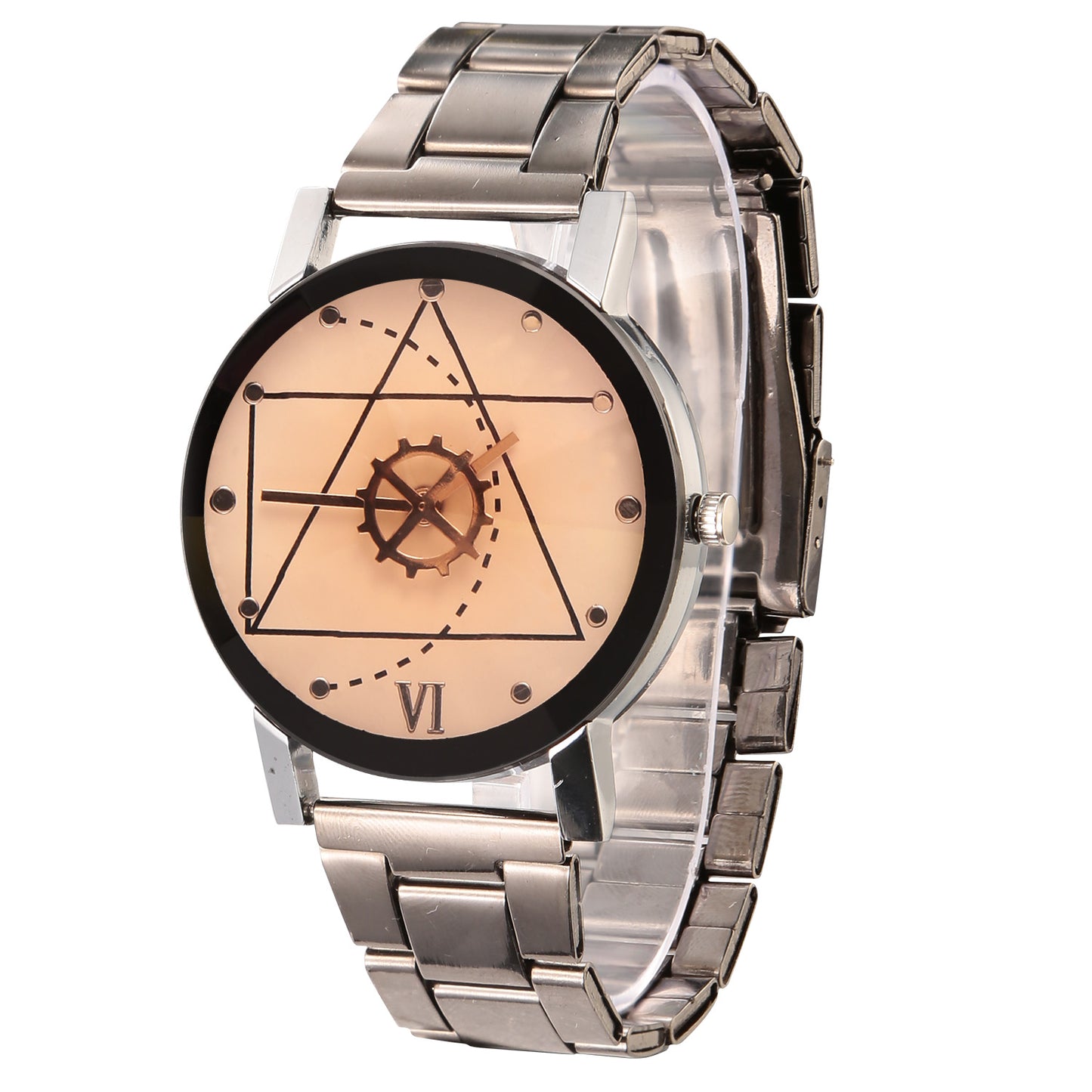 Couples Quartz Watch Men Women Stainless Steel Wrist Watch Ultra-Thin Cutting