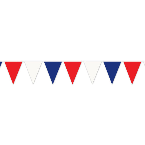 Beistle Red White Blue Outdoor Pennant Banner, 120 feet - Patriotic | Party