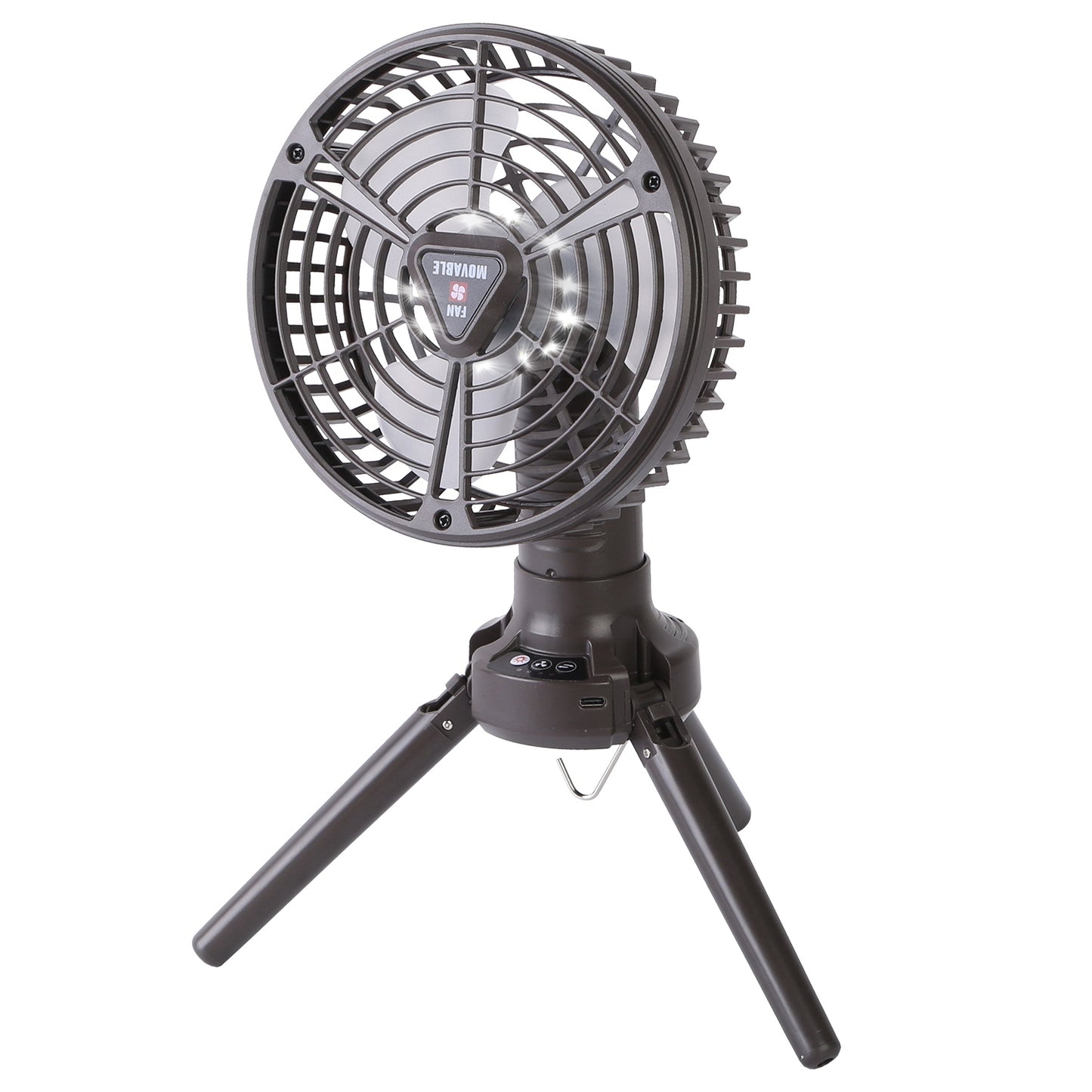 10400mah Portable Camping Fan with LED Light Rechargeable Tripod Tent Hanging