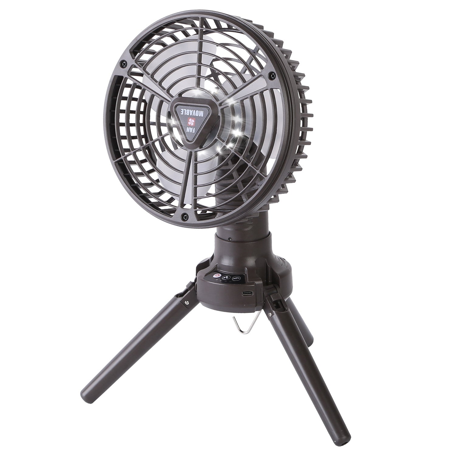 10400mah Portable Camping Fan with LED Light Rechargeable Tripod Tent Hanging