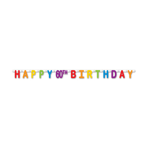 Beistle Happy 60th Birthday Streamer - Birthday-Age Specific | Party Supply