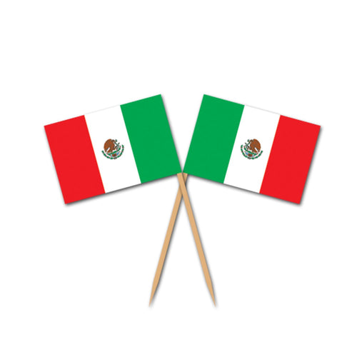 Beistle Mexican Flag Picks - Fiesta/Cinco de Mayo | Party Supply | Decoration