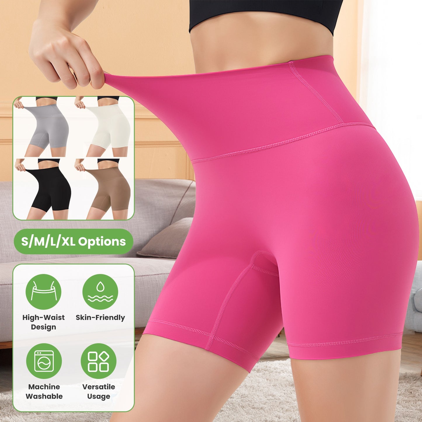Women s High Waist Biker Shorts Tummy Control Pants Athletic Leggings Spandex
