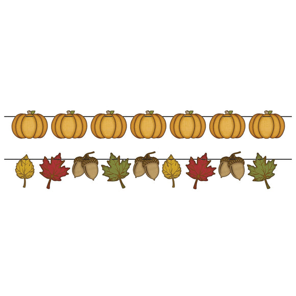 Beistle Rustic Fall Streamer Set 40.5 in  6 in  x 12' (1/Pkg) Party Supply Decoration : Thanksgiving/Fall