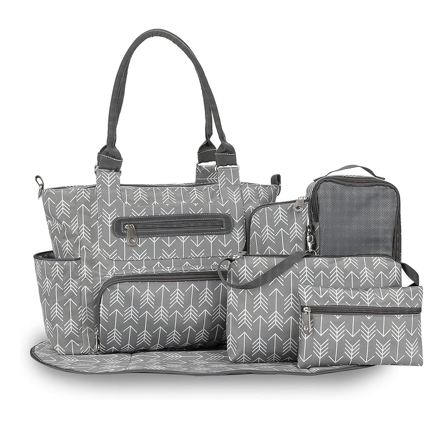8Pcs Baby Nappy Diaper Bags Set for Mom Dad Mummy Handbags Multifunctional 7923