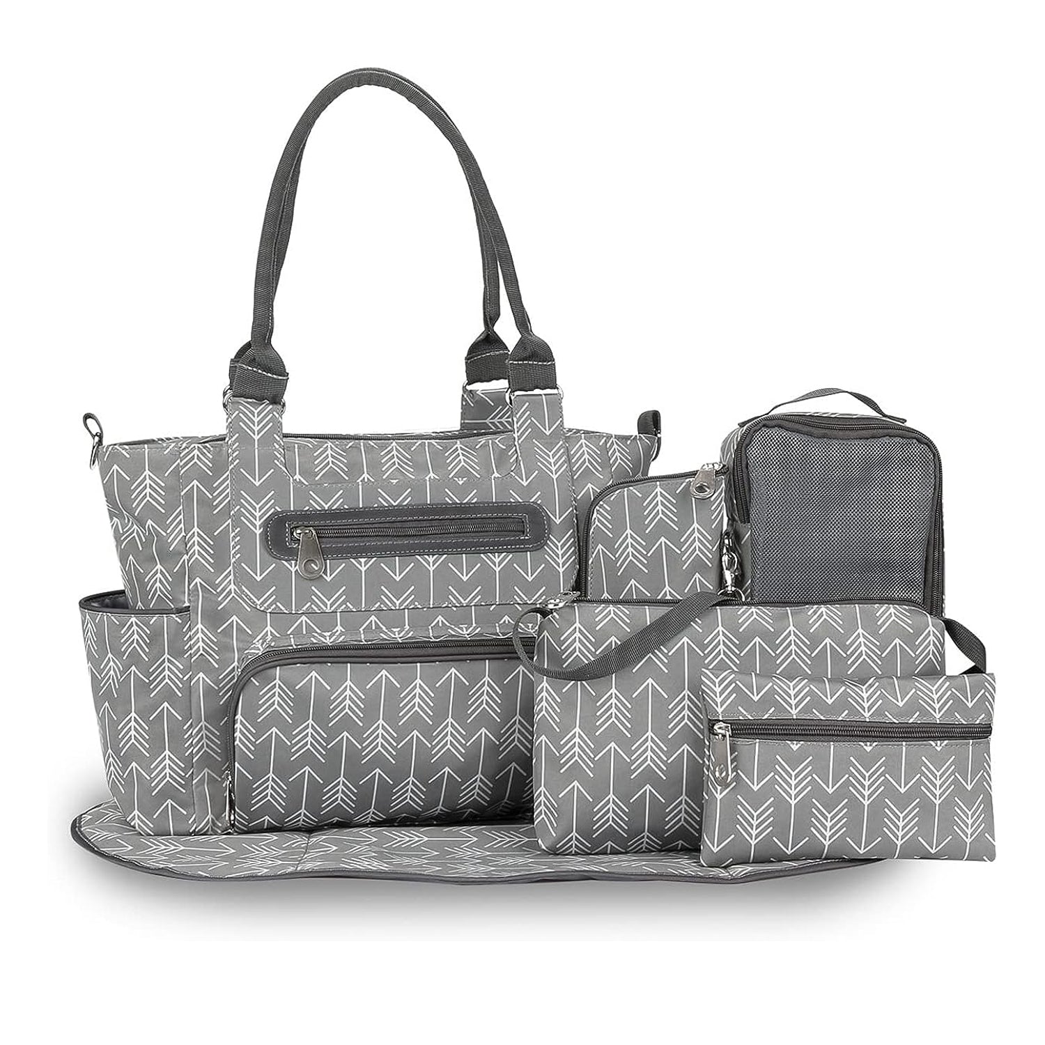 8Pcs Baby Nappy Diaper Bags Set for Mom Dad Mummy Handbags Multifunctional 7923