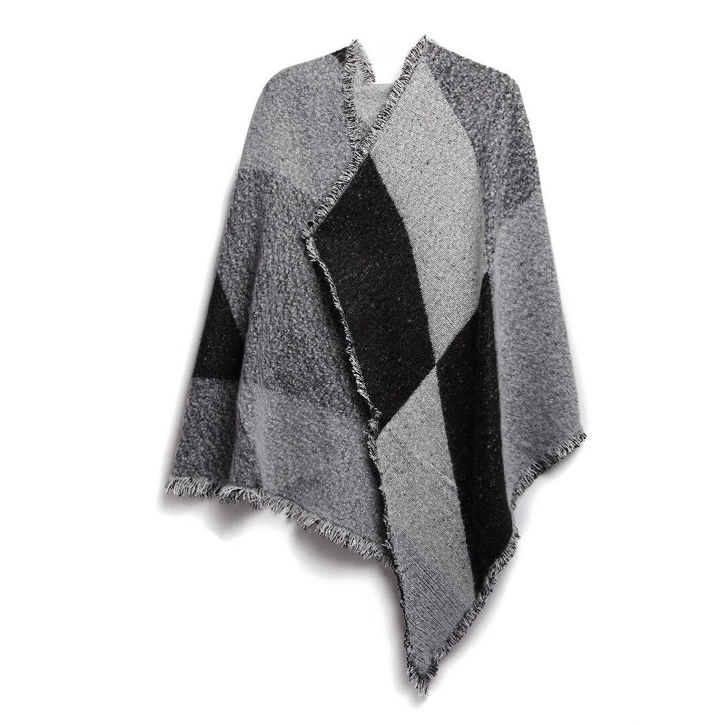 Women Winter Warm Scarf 74.8x25.6In Long Soft Knitted Shawl Extra Thick Plaid