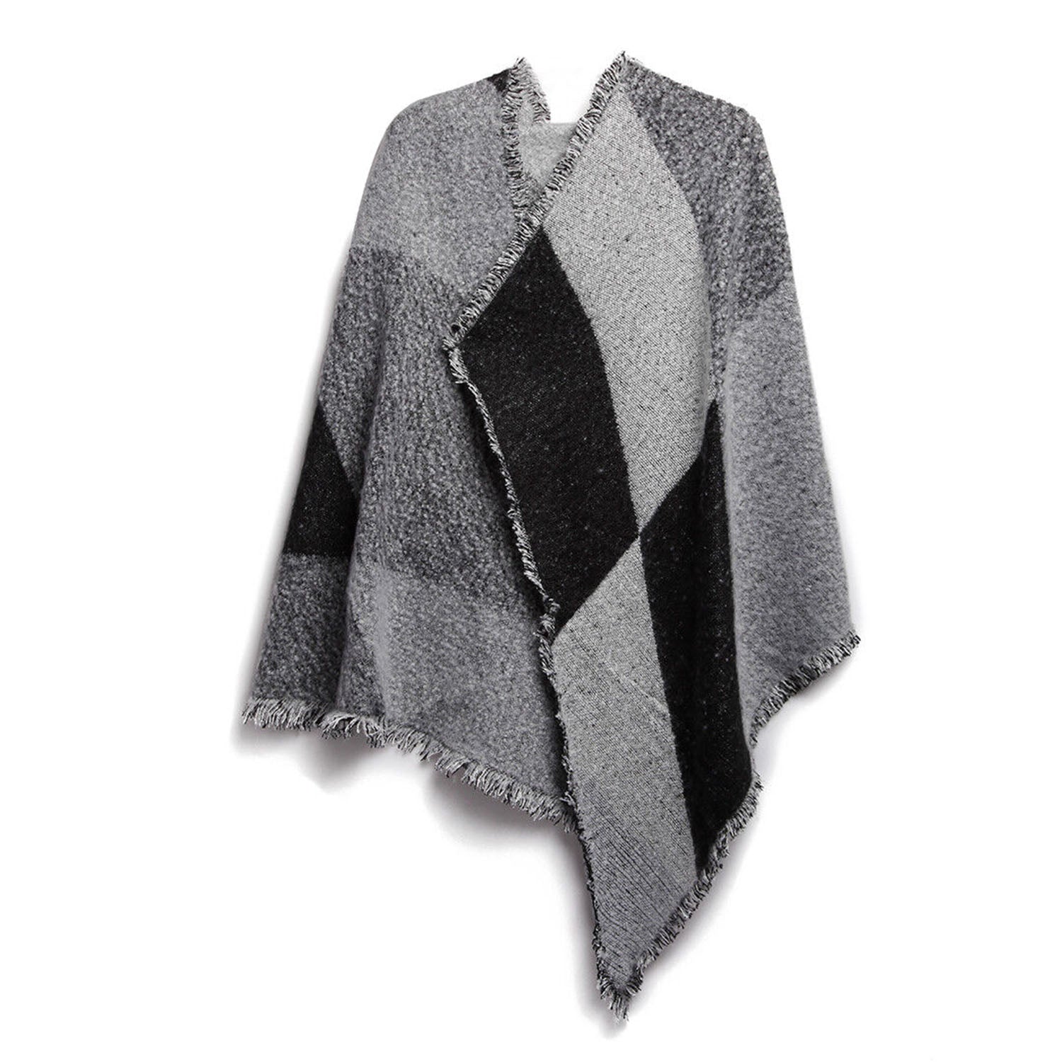 Women Winter Warm Scarf 74.8x25.6In Long Soft Knitted Shawl Extra Thick Plaid