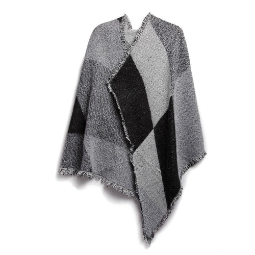 Women Winter Warm Scarf 74.8x25.6In Long Soft Knitted Shawl Extra Thick Plaid