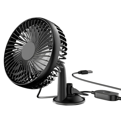 Car Cooling Fan Portable Rotatable USB Vehicle Fan Backseat Clip Fan Dashboard
