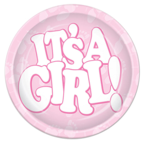 Beistle It's A Girl! Plates - Baby Shower | Party Supply | Decoration