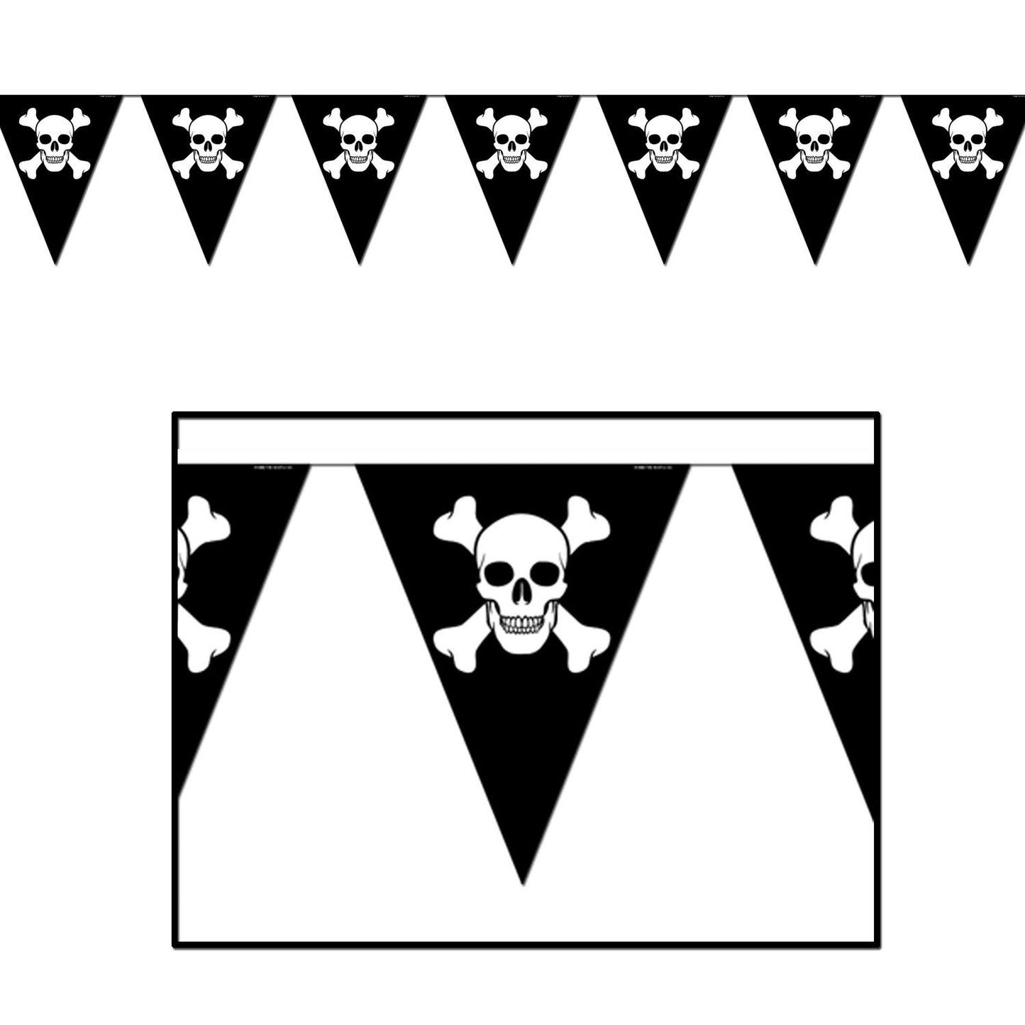 Beistle Jolly Roger Pennant Banner, 12 ft - Pirate | Party Supply | Decoration