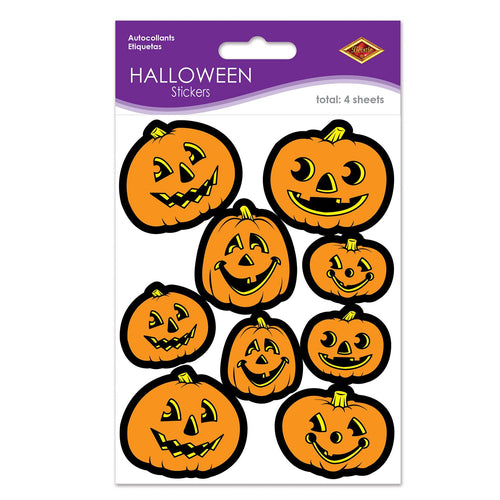 Beistle Jack-O-Lantern Stickers - Party Supply Decoration for Halloween