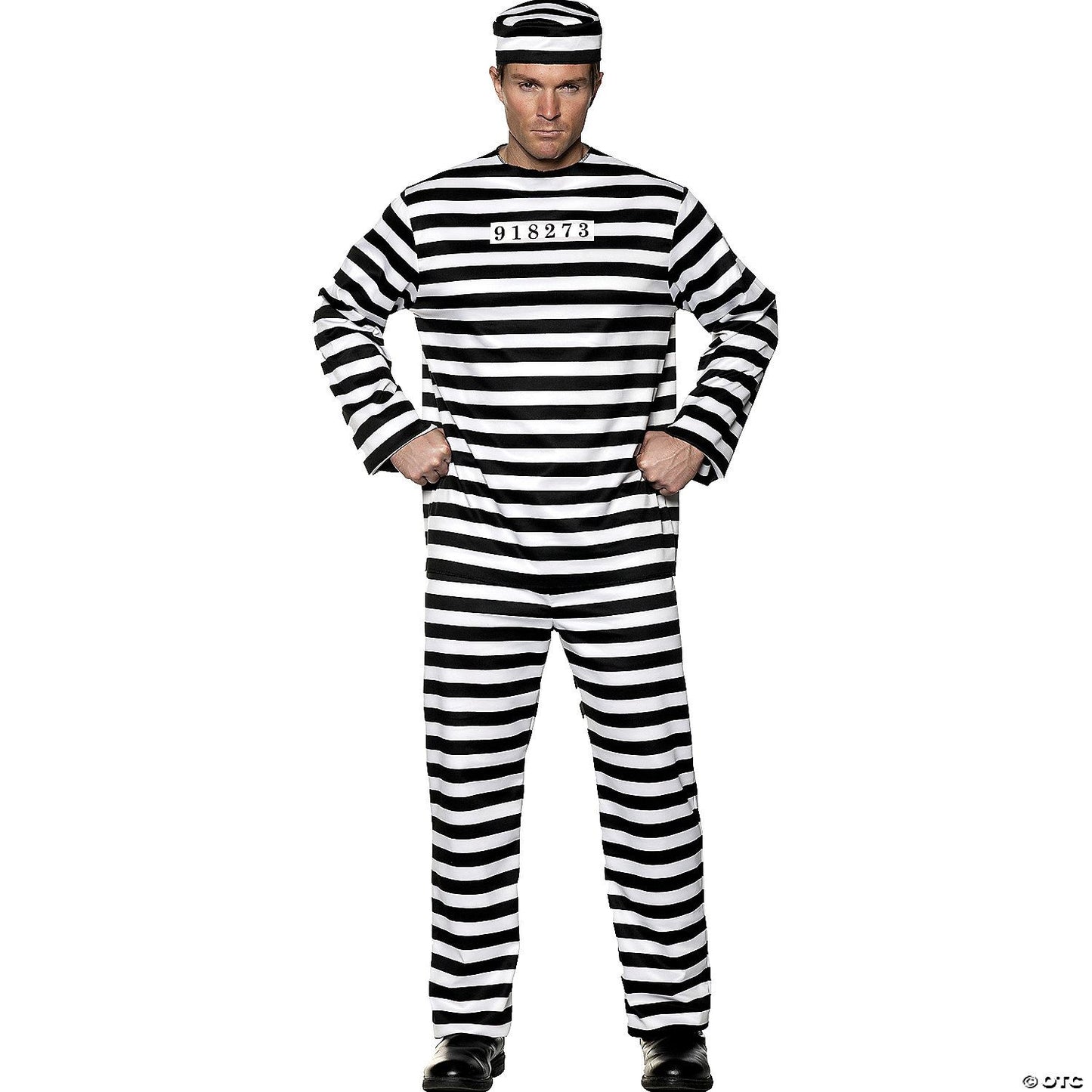 Mens Adult Convict Male Costume