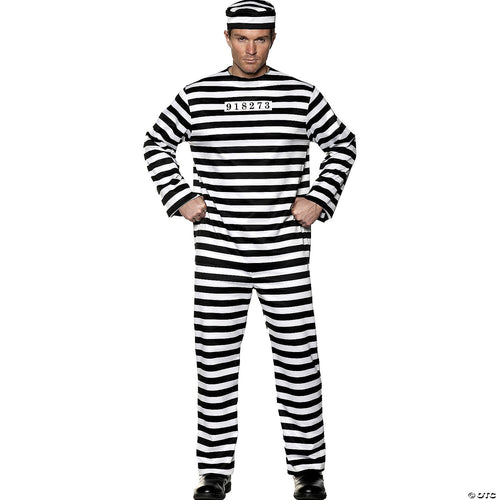 Mens Adult Convict Male Costume