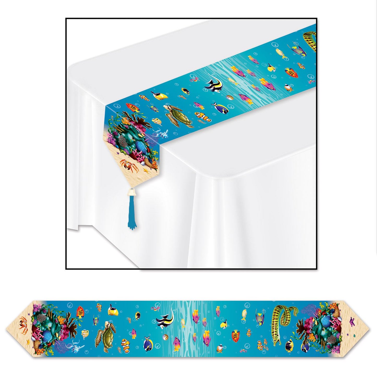 Beistle Printed Under The Sea Table Runner | Party Supply | Decoration