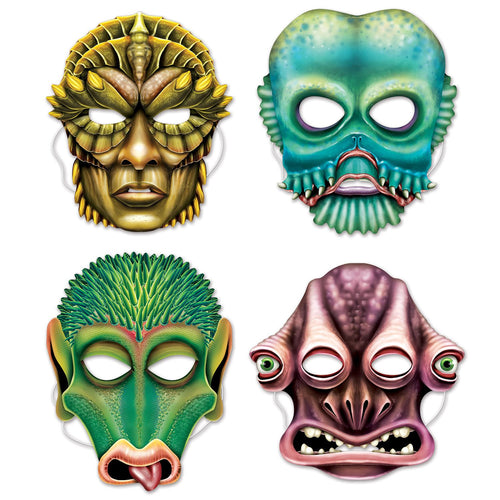 Beistle Alien Masks - Space | Party Supply | Decoration