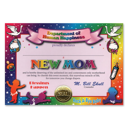 Beistle New Mom Certificate - Baby Shower | Party Supply | Decoration