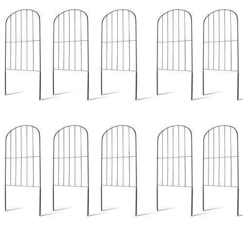 10Pcs Decorative Garden Fence Rustproof Iron Wire Arched Fence Animal Barrier