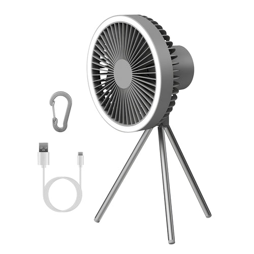 Camping Fan with Lantern 10000mAh Rechargeable Battery Powered Portable Tripod