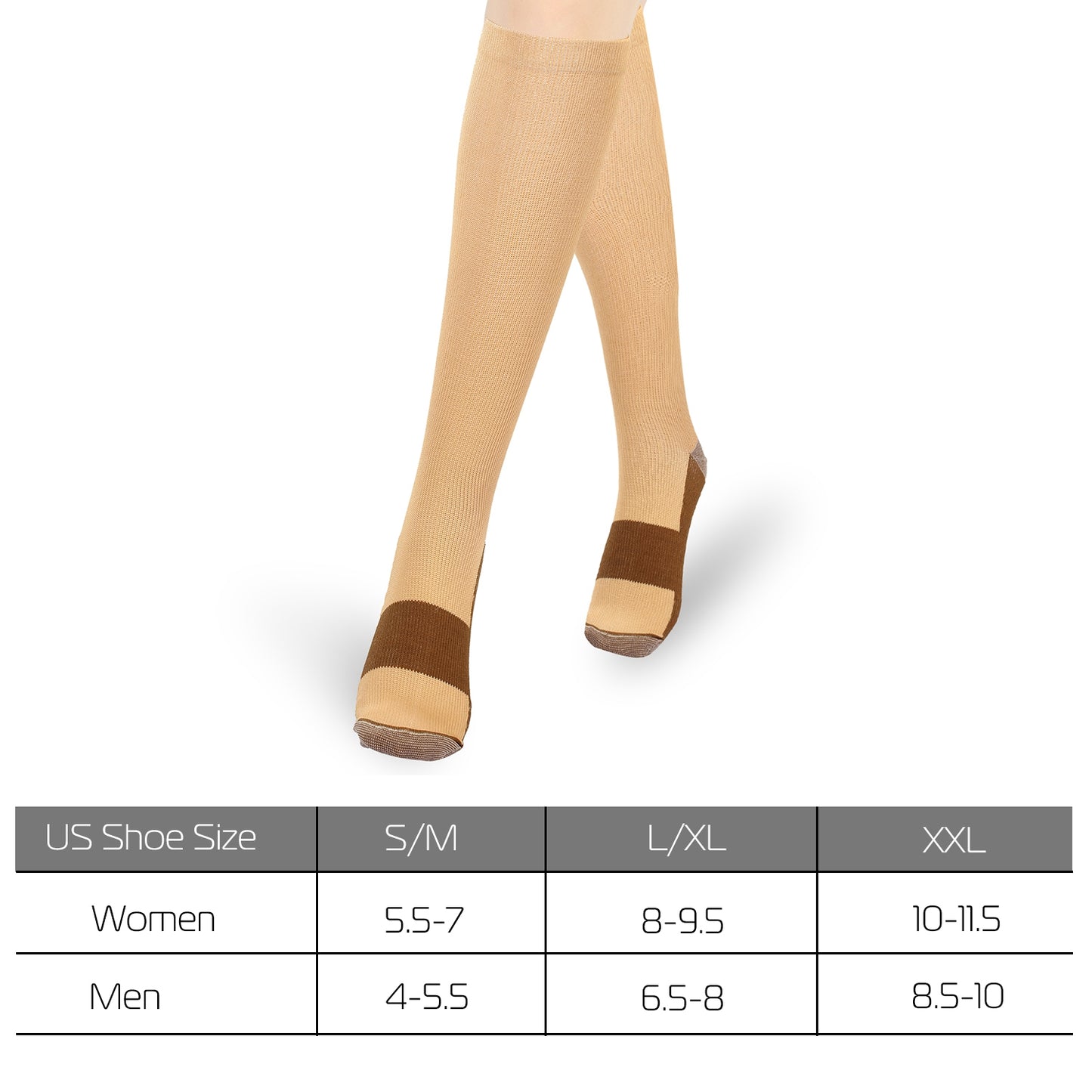 Unisex Copper Compression Socks Women Man Durable Hose Graduated Support Socks