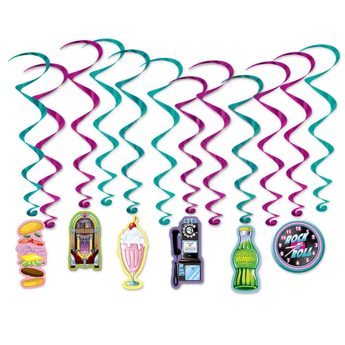 Beistle Soda Shop Whirls - 50's/Rock & Roll | Party Supply | Decoration