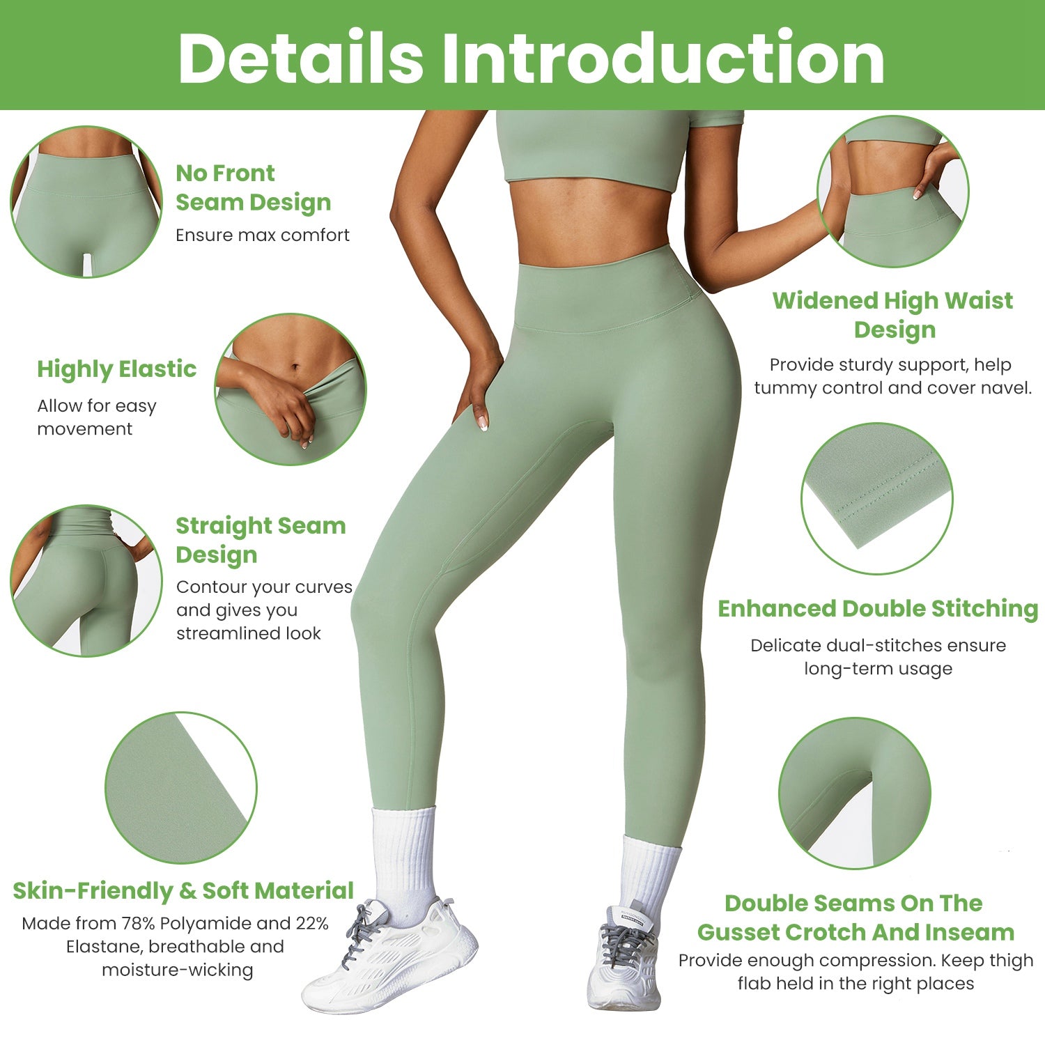 Women s High Waist Workout Leggings Tummy Control Compression Yoga Tight Pants