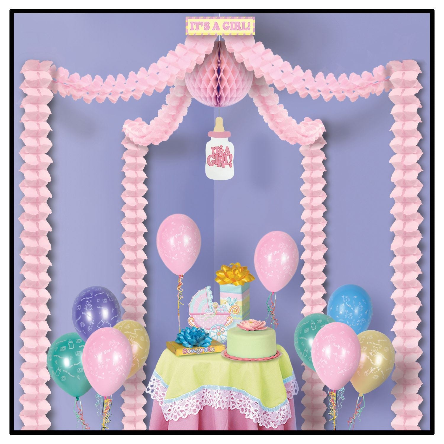 Beistle It's A Girl Party Canopy - Baby Shower | Party Supply | Decoration