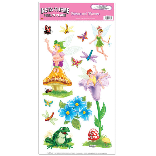 Beistle Fairies & Flowers Peel 'N Place - Party Supply Decoration for Princess