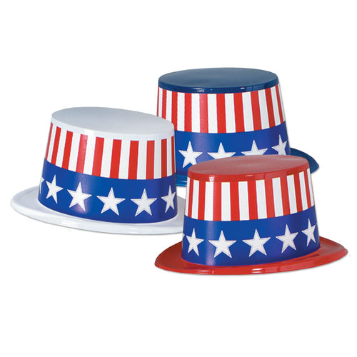 Plastic Toppers w/Patriotic Band Bulk Pack of 25