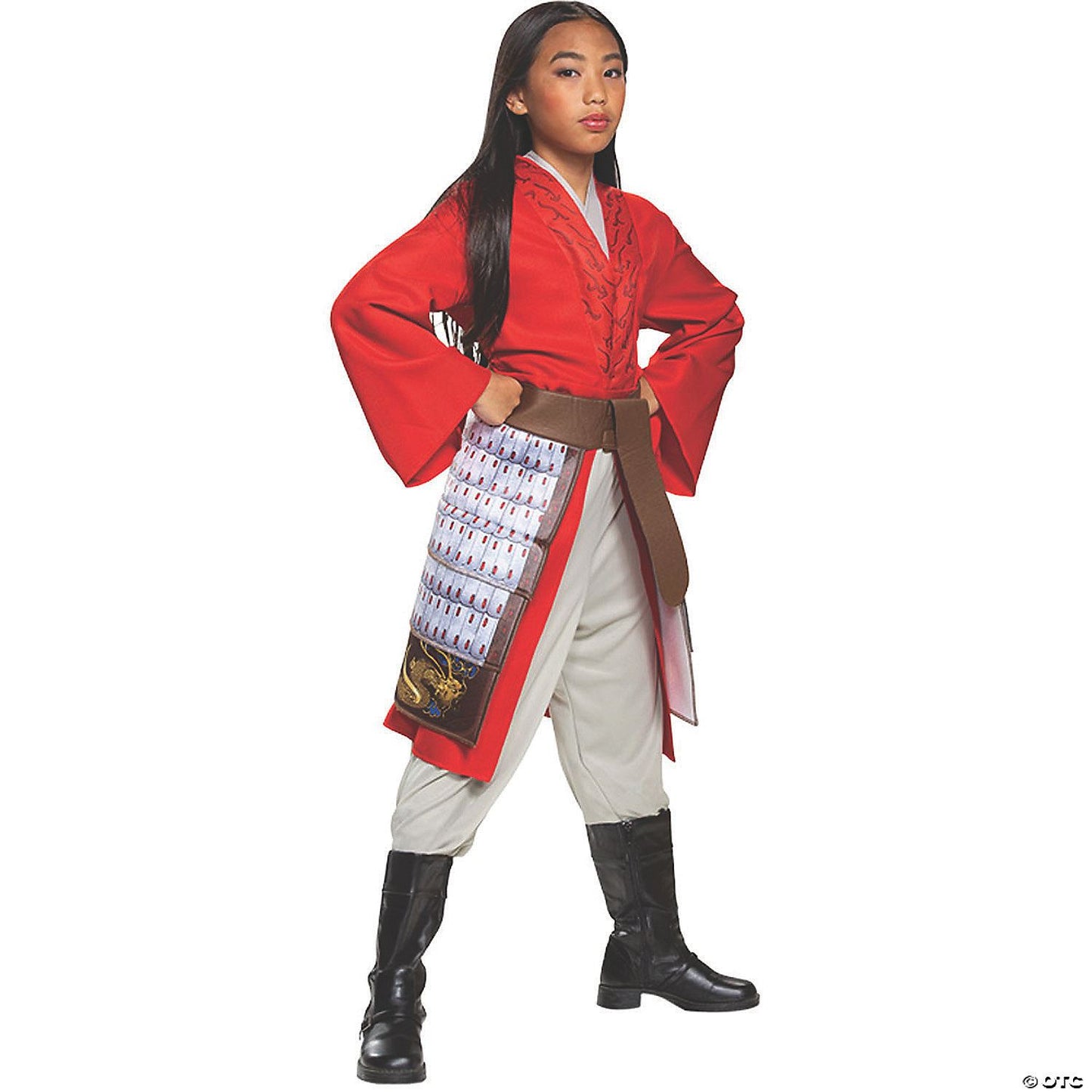Girls Deluxe Mulan Hero Red Dress Costume