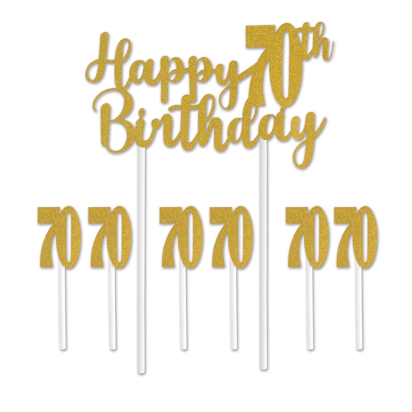 Beistle Happy "70th" Birthday Cake Topper - Birthday-Age Specific | Party