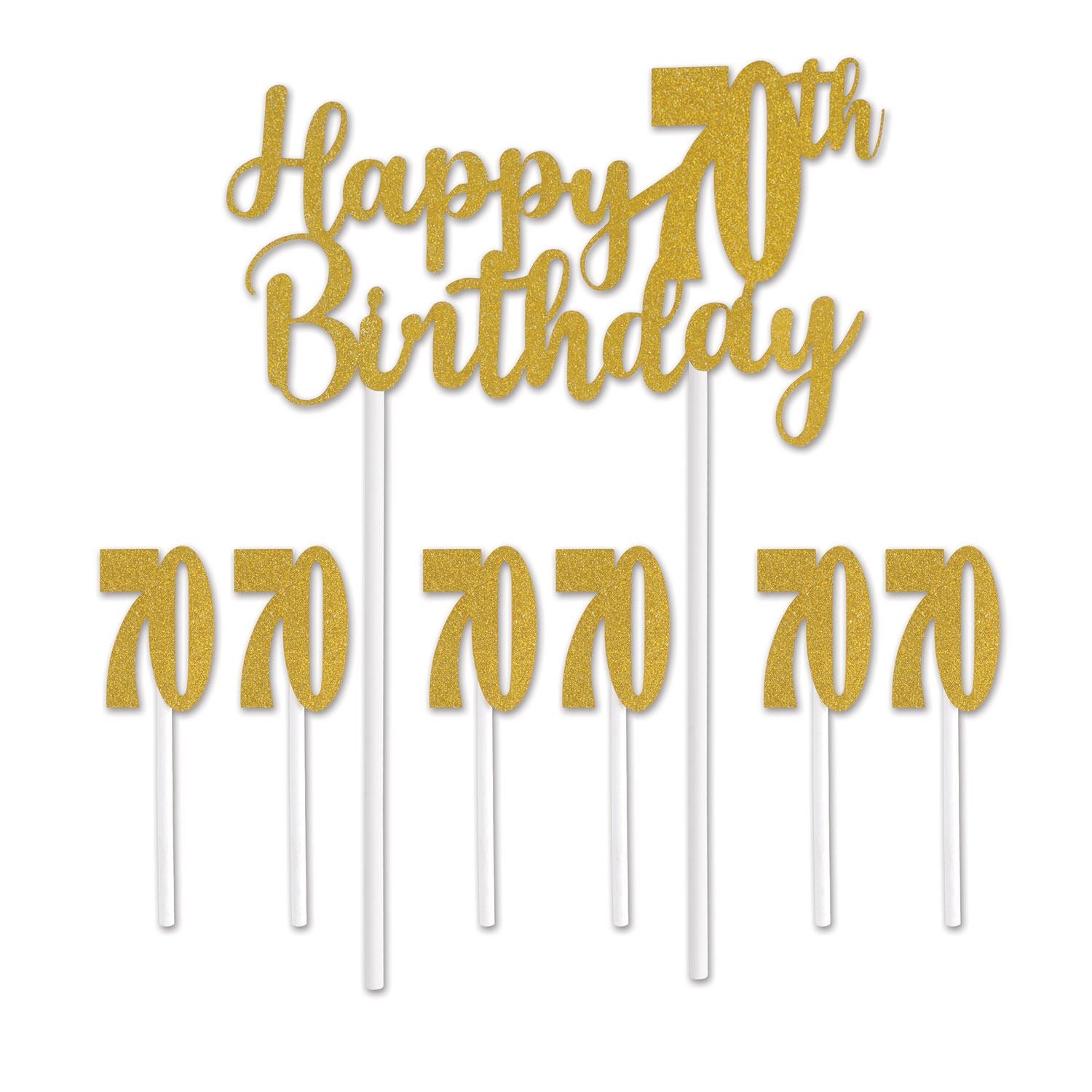 Beistle Happy "70th" Birthday Cake Topper - Birthday-Age Specific | Party