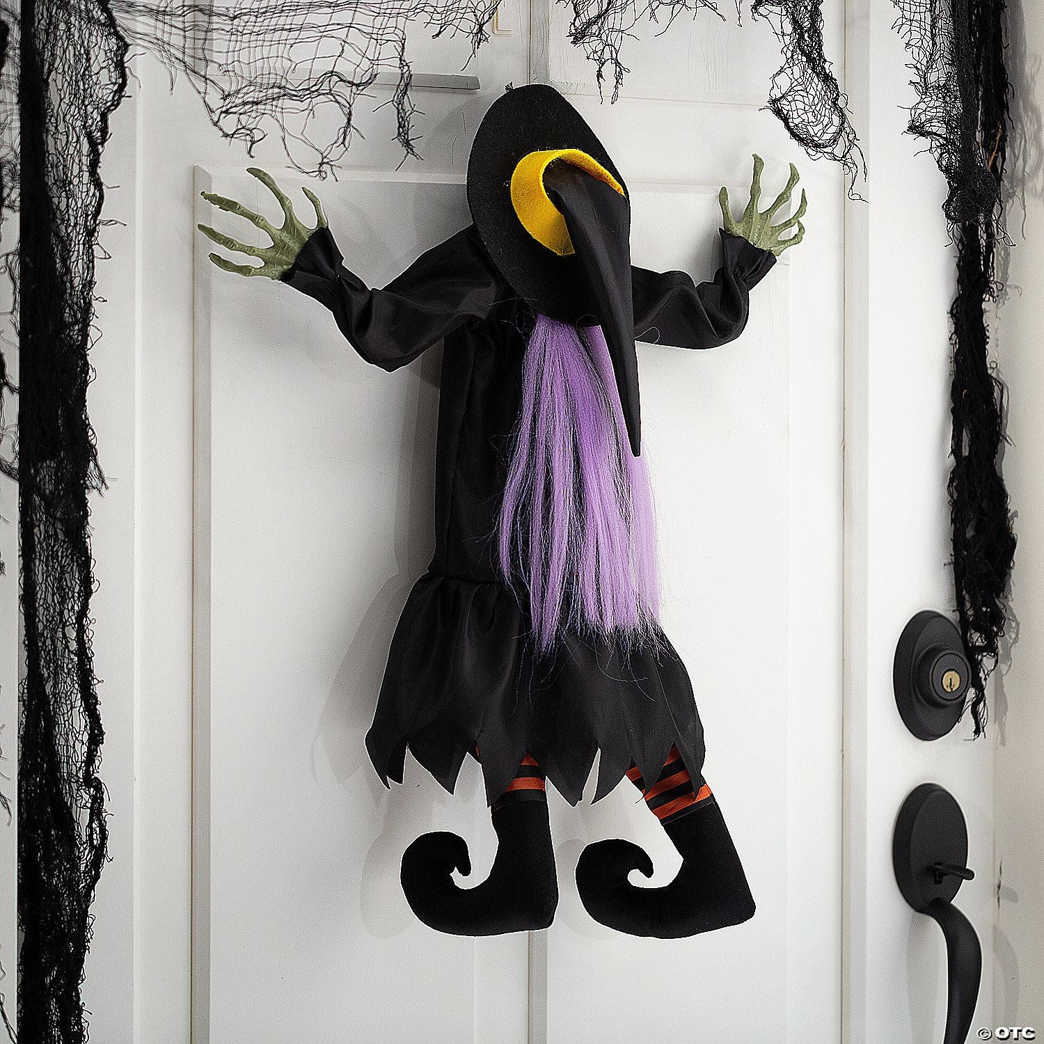 23 1/2" x 29 1/2" Hanging Animated Crashed Witch Halloween Decoration