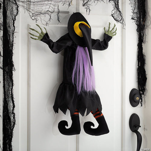 23 1/2" x 29 1/2" Hanging Animated Crashed Witch Halloween Decoration